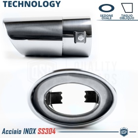 1 TERMINALE di Scarico OVALE per VW GOLF 6 in ACCIAIO Inox Cromato | Plug & Play