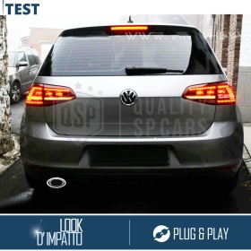 1 Tubo de ESCAPE OVAL para VW GOLF 7 en ACERO Inoxidable Cromado | PLUG & PLAY