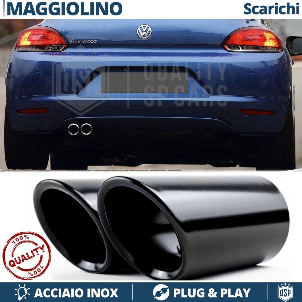 2X Tubos de ESCAPE para VW SCIROCCO 3 en ACERO Inoxidable Negro | PLUG & PLAY 2X Tubos de ESCAPE para VW SCIROCCO 3 en ACERO Inoxidable Negro | PLUG & PLAY