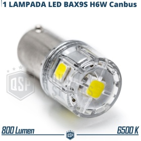 1x Bombilla LED BAX9S H6W Canbus | Luz 360° Blanco Frío 6500K | Plug & Play