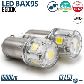 2x Bombillas LED BAX9S H6W Canbus | Luces de Posición Blanco Frío 6500K | Plug & Play