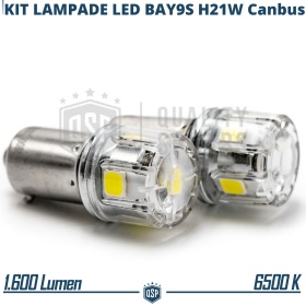 2pcs BAY9S H21W LED Bulbs Canbus | Led Parking Lights ICE White 6500K | Plug & Play