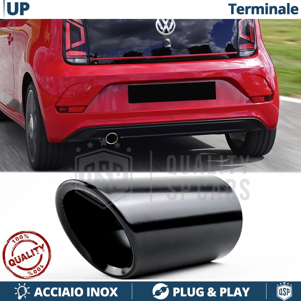 1 Tubo de ESCAPE para VW UP en ACERO Inoxidable Negro | Instalación PLUG & PLAY 1 Tubo de ESCAPE para VW UP en ACERO Inoxidable Negro | Instalación PLUG & PLAY