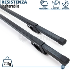 Barras de Techo de Coche en Acero Negro GOODYEAR Originales Bloqueo por Tornillo | 135 cm