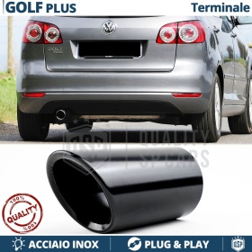 1 AUSPUFFBLENDE Endrohr für VW GOLF PLUS Schwarz Stahl | PLUG & PLAY-Installation