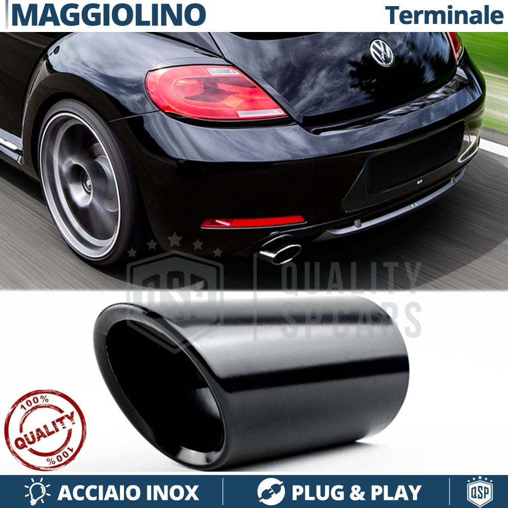 1 pc EXHAUST TIP for VW Maggiolino in  Black Stainless STEEL | PLUG & PLAY Installation