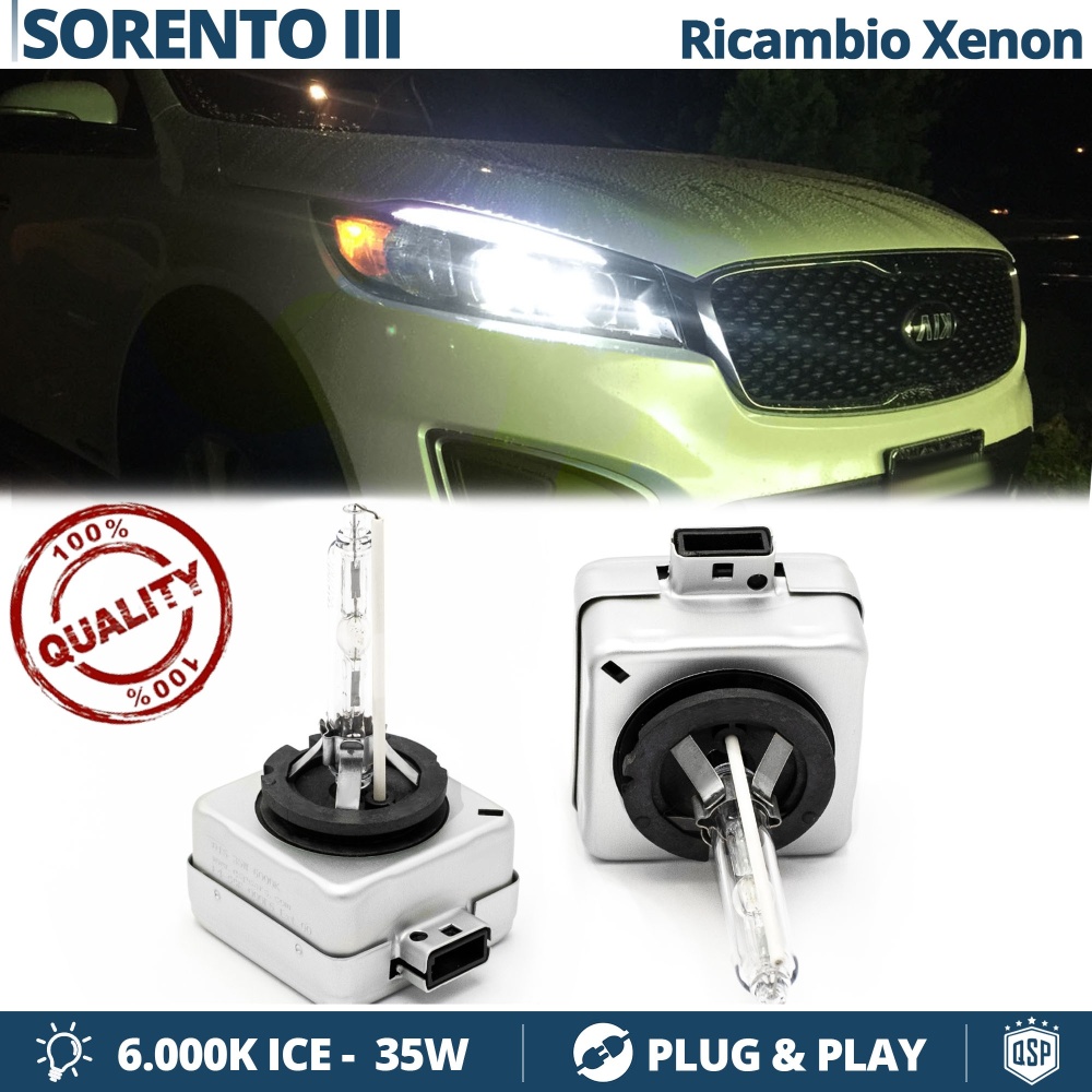 2x Bombillas Xenon D3S de Repuesto para KIA SORENTO 3 Luz 6000K Blanco Frio Lámparas 35W