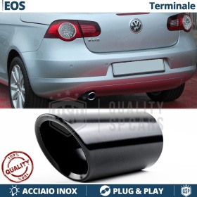 Tubo de ESCAPE para VW EOS en ACERO Inoxidable Negro | Instalación PLUG & PLAY