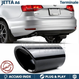 Tubo de ESCAPE para VW JETTA A6 en ACERO Inoxidable Negro | Instalación PLUG & PLAY