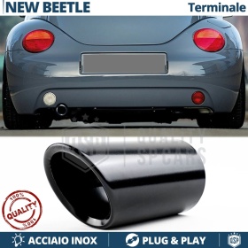 EMBOUT d' Échappement pour VW NEW BEETLE 97-12 en ACIER Inoxydable Noir | Installation PLUG & PLAY
