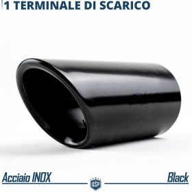 EMBOUT d' Échappement pour VW NEW BEETLE 97-12 en ACIER Inoxydable Noir | Installation PLUG & PLAY