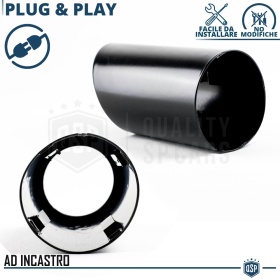 EMBOUT d' Échappement pour VW NEW BEETLE 97-12 en ACIER Inoxydable Noir | Installation PLUG & PLAY