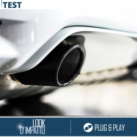 EMBOUT d' Échappement pour VW NEW BEETLE 97-12 en ACIER Inoxydable Noir | Installation PLUG & PLAY