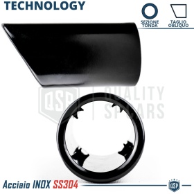 EMBOUT d' Échappement pour VW NEW BEETLE 97-12 en ACIER Inoxydable Noir | Installation PLUG & PLAY