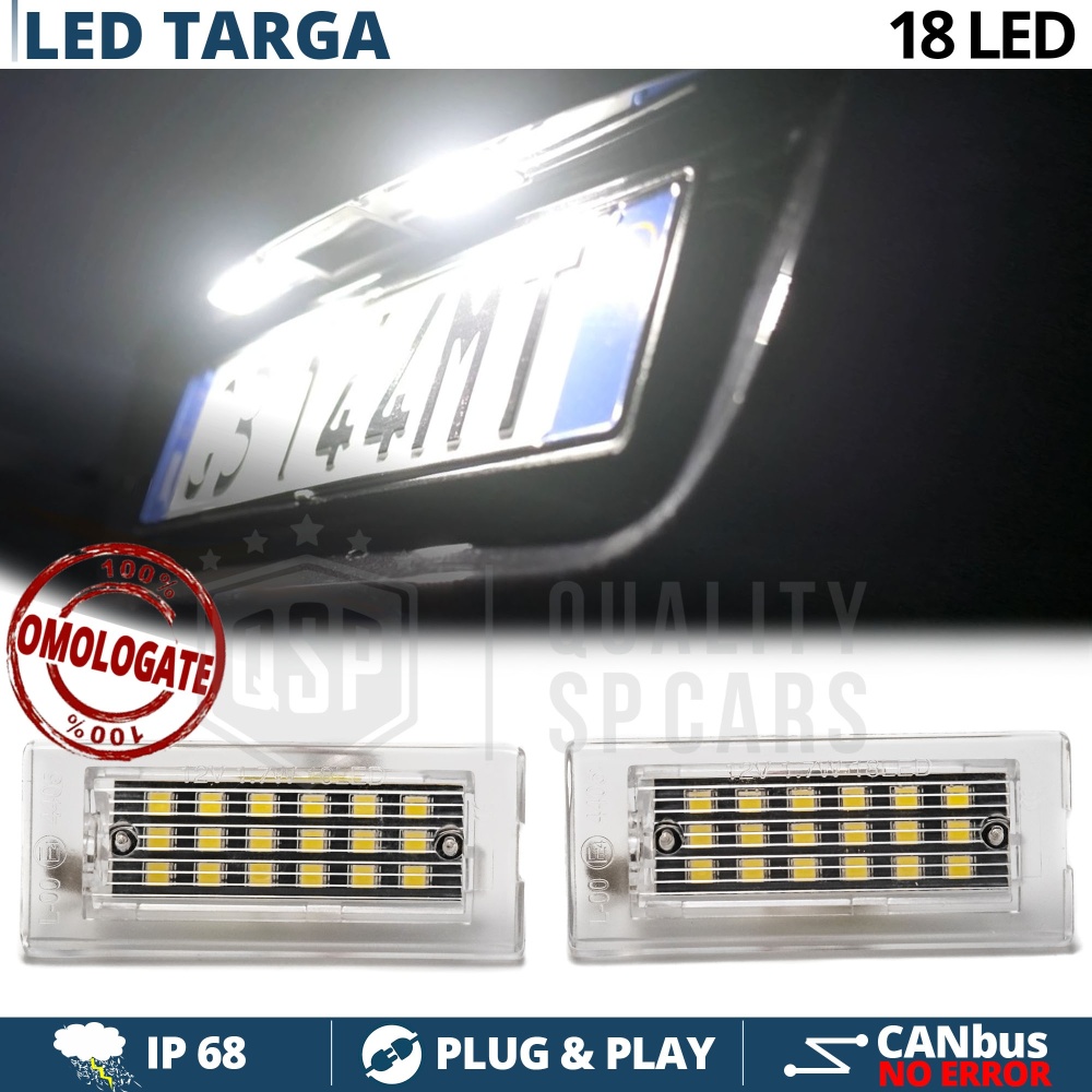 2 Plafones LED Matrícula para BMW | Canbus, Plug & Play | 18 LED 6500K Luz Blanca