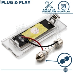 2 Plafones LED Matrícula para BMW | Canbus, Plug & Play | 18 LED 6500K Luz Blanca