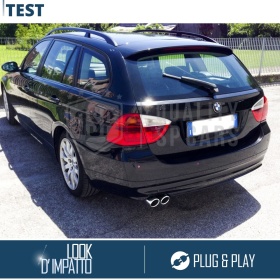 2X EMBOUTS d' Échappement pour BMW Série 3 E90, E91 en ACIER Inoxydable Chromé | PLUG & PLAY