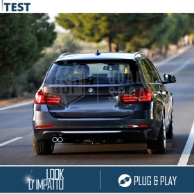 2X Embellecedores Tubos de ESCAPE para BMW Serie 3 F30, F31 en ACERO Inoxidable | PLUG & PLAY