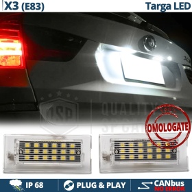 2 Luces de Matrícula LED para BMW X3 E83 | Plafones Led CANbus 6500K Blanco Frío