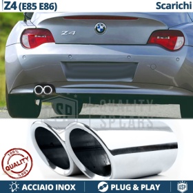 2X Embellecedores Tubos de ESCAPE para BMW Z4 E85, E86 en ACERO Inoxidable | PLUG & PLAY