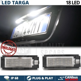 2 Luces de Matricula LED CANbus para Lancia | 18 Led 6.500k Blanco Frío, Plug & Play