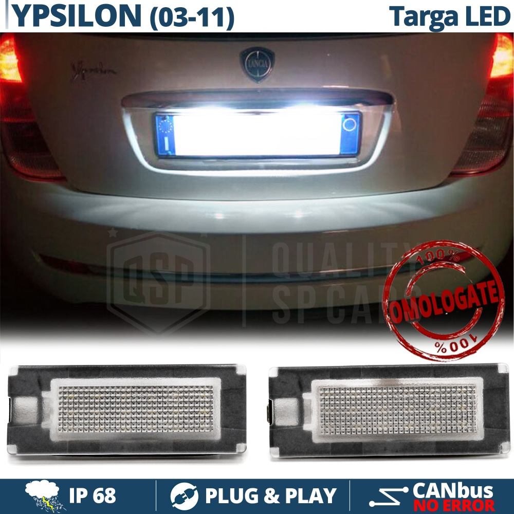 2 Luces de Matricula LED para Lancia Ypsilon MK2 (843) | CANbus 18 Led 6.500k Blanco Frío, Plug & Play 2 Luces de Matricula LED para Lancia Ypsilon MK2 (843) | CANbus 18 Led 6.500k Blanco Frío, Plug & Play
