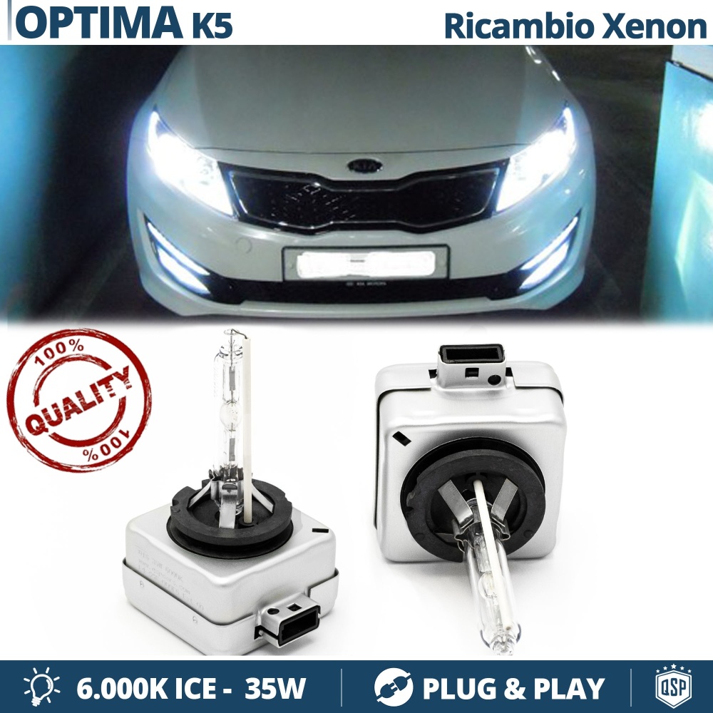 2x Bombillas Xenon D1S de Repuesto para KIA OPTIMA 3 (K5) Luz 6000K Blanco Frío 35W