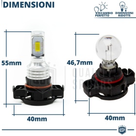 2pcs LED PS19W LED Bulbs CANbus | DRL - Fog Lights | ICE White Light 6500K | Plug & Play
