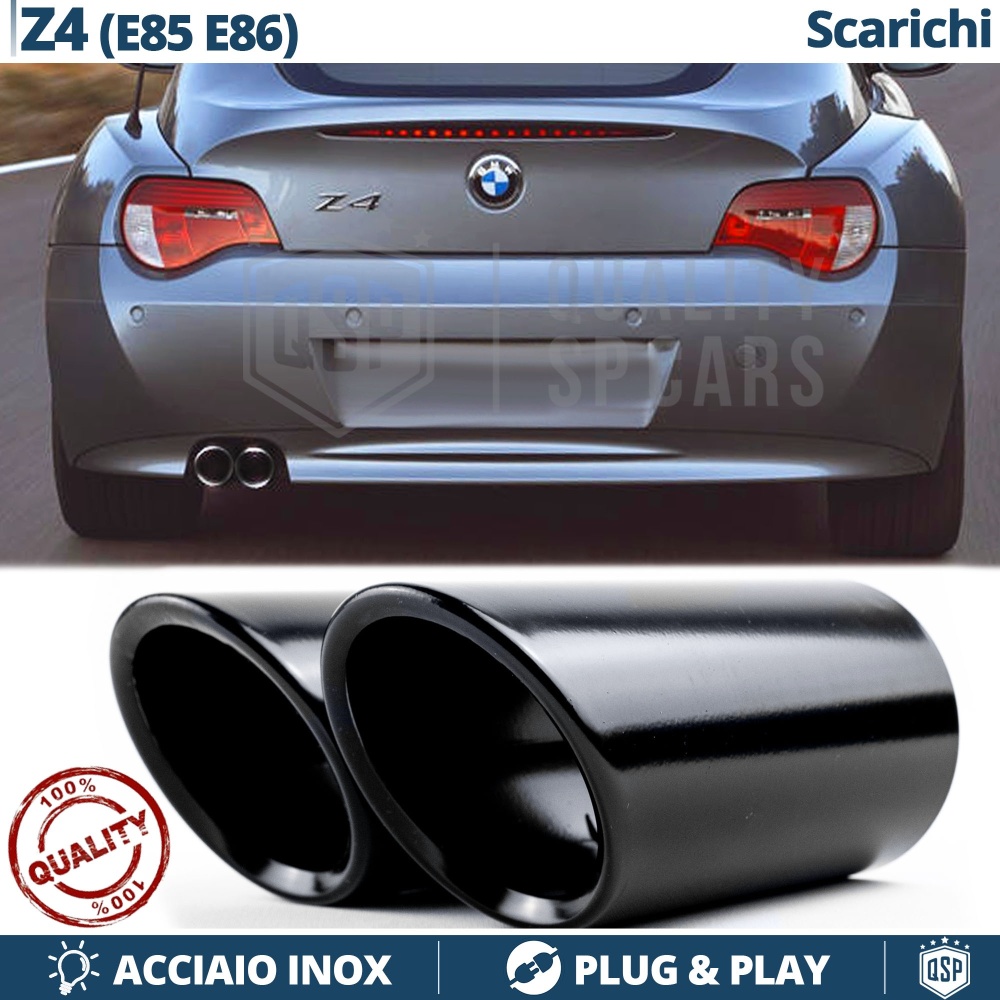 2X Embellecedores Tubos de ESCAPE para BMW Z4 E85, E86 en ACERO Inoxidable Negro | PLUG & PLAY 2X Embellecedores Tubos de ESCAPE para BMW Z4 E85, E86 en ACERO Inoxidable Negro | PLUG & PLAY