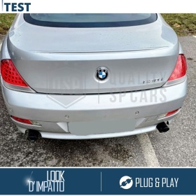 2 Tubos de ESCAPE para BMW Serie 6 E63, E64 DX + SX en ACERO Inoxidable NEGRO | PLUG & PLAY