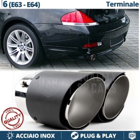 2x Tubos de ESCAPE para BMW Serie 6 E63, E64 DX + SX en ACERO Inoxidable Carbón | PLUG & PLAY