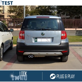 2 TERMINALI di Scarico Sportivi per SKODA YETI CROMATI in ACCIAIO Inox | Ad Incastro Plug & Play