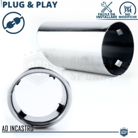 2X Embellecedores Tubos de ESCAPE para SKODA SUPERB 2 en ACERO Inoxidable | PLUG & PLAY