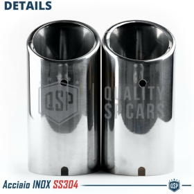 2X Embellecedores Tubos de ESCAPE para SKODA SUPERB 2 en ACERO Inoxidable | PLUG & PLAY