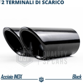 2 pcs EXHAUST TIPS for SKODA YETI Black Stainless STEEL | PLUG & PLAY Installation