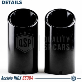 2 pcs EXHAUST TIPS for SKODA YETI Black Stainless STEEL | PLUG & PLAY Installation