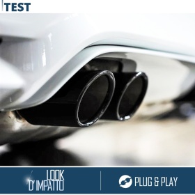 2 pcs EXHAUST TIPS for SKODA YETI Black Stainless STEEL | PLUG & PLAY Installation