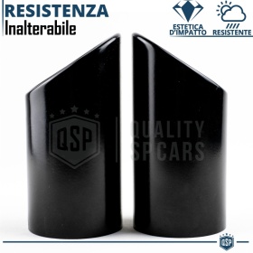 2 pcs EXHAUST TIPS for SKODA YETI Black Stainless STEEL | PLUG & PLAY Installation