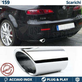 EXHAUST TIP for ALFA ROMEO 159 Chromed Stainless STEEL | PLUG & PLAY Installation