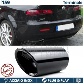 EXHAUST TIP for ALFA ROMEO 159 Black Stainless STEEL | PLUG & PLAY Installation
