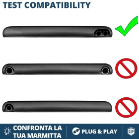 2X AUSPUFFBLENDEN Endrohr für Ford FIESTA ST MK7 Schwarz Stahl | PLUG & PLAY-Installation