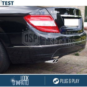 2 pcs EXHAUST TIPS for MERCEDES C Class W204 Chromed Stainless STEEL | PLUG & PLAY