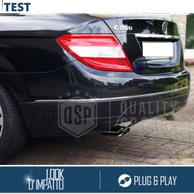 2 pcs EXHAUST TIPS for MERCEDES C Class W204 BLACK Stainless STEEL | PLUG & PLAY Installation