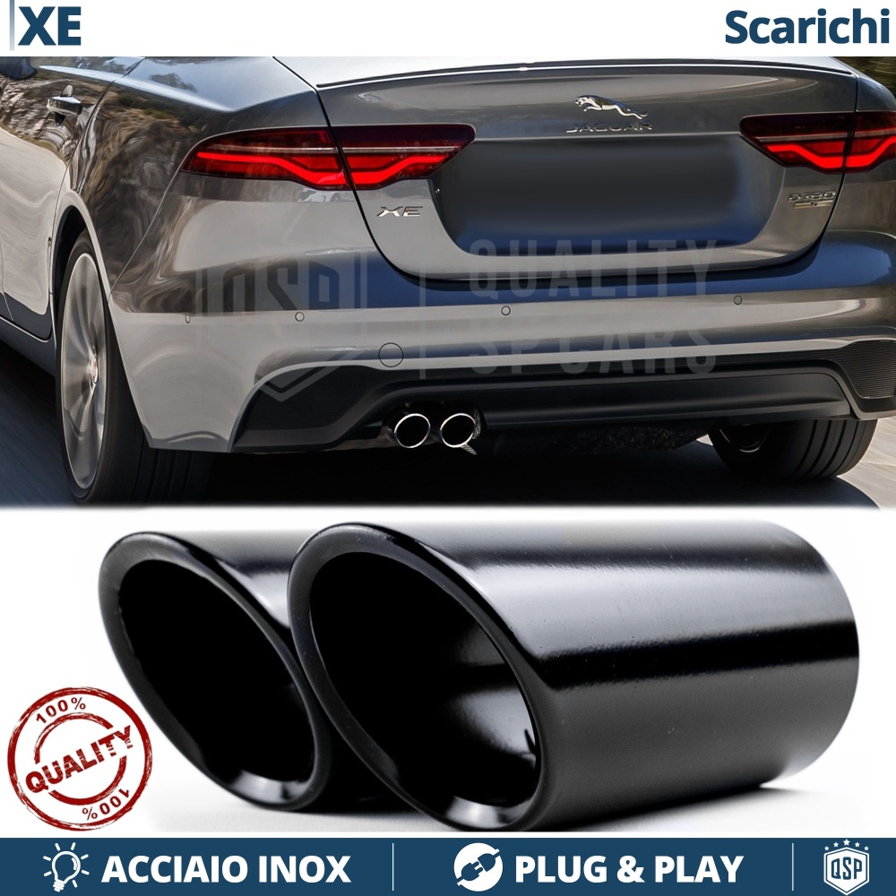 2X Embellecedores Tubos de ESCAPE para JAGUAR XE en ACERO Inoxidable Negro | PLUG & PLAY 2X Embellecedores Tubos de ESCAPE para JAGUAR XE en ACERO Inoxidable Negro | PLUG & PLAY