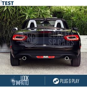 2X Embellecedores Tubos de ESCAPE para FIAT 124 SPIDER DX + SX en ACERO Inoxidable | PLUG & PLAY