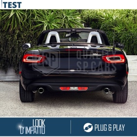2X Embellecedores Tubos de ESCAPE para FIAT 124 SPIDER DX + SX en ACERO Negro | PLUG & PLAY