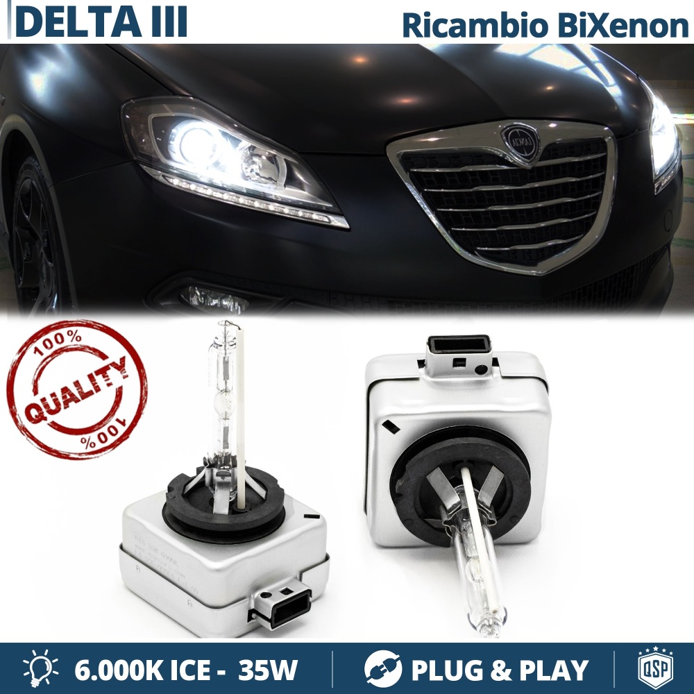 2x Bombillas Bi-Xenon D1S de Repuesto para LANCIA DELTA 3 Luz 6.000K Blanco Frio Lámpara 35W
