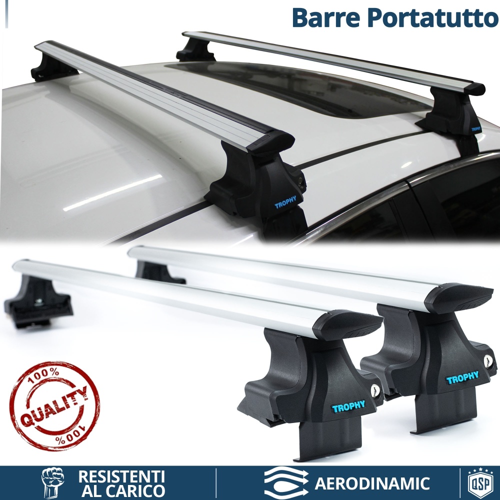 Barras de Techo para AUDI A3 8L, 8P, 8V en ALUMINIO | Aerodinámicas con Cerradura Antirrobo