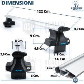 Barras de Techo para AUDI A4 B5, B6, B7, B8 en ALUMINIO | Aerodinámicas con Cerradura Antirrobo