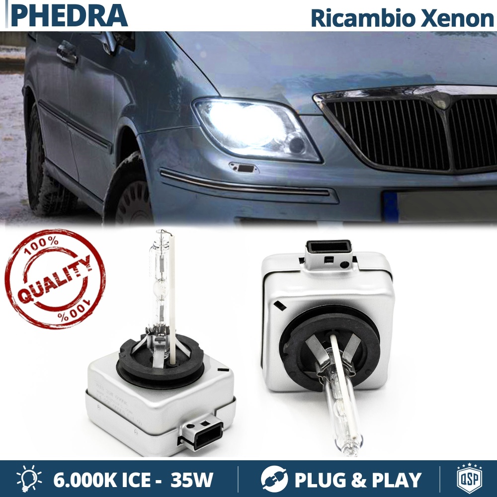 2x D1S Xenon Replacement Bulbs for LANCIA PHEDRA HID 6.000K White Ice 35W 2x D1S Xenon Replacement Bulbs for LANCIA PHEDRA HID 6.000K White Ice 35W